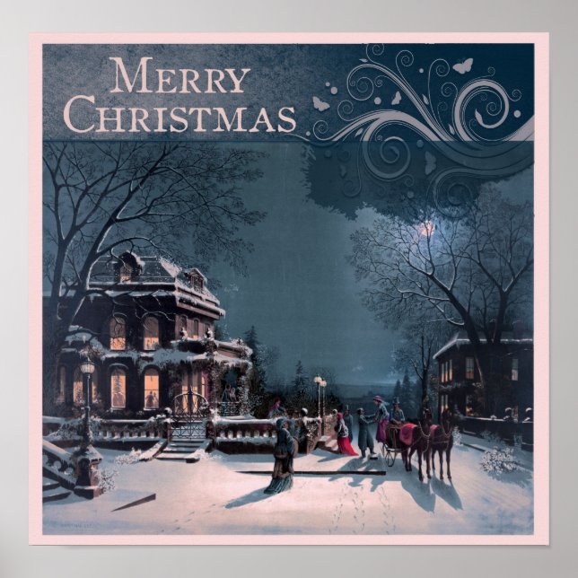 Affiche Joyeux Noël vintage (Devant)