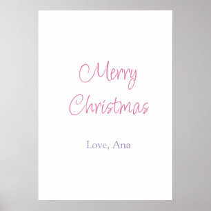Affiche joyeux noël violet rose nom amour vacances simp