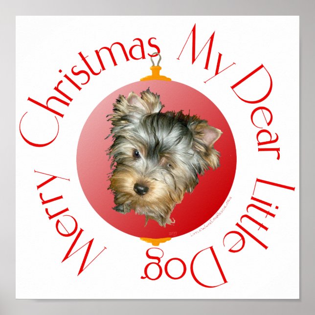 Affiche Joyeux Noël Yorkshire Terrier (Devant)