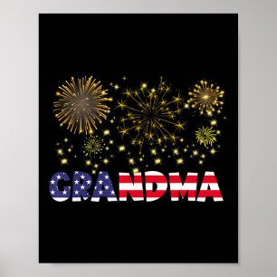 Affiche Joyeux Nouvel An 2025 Grandma American Flag Family