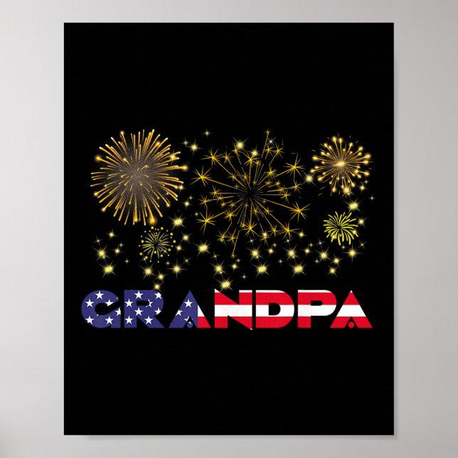 Affiche Joyeux Nouvel An 2025 Grandpa American Flag Family (Devant)