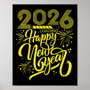 Affiche Joyeux Nouvel An 2026 Chargement de Fireworks Part