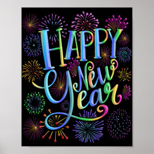 Affiche Joyeux Nouvel An 2026 Feu d'artifice