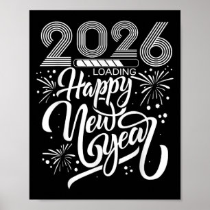 Affiche Joyeux Nouvel An 2026 Fireworks Chargement Nouvel