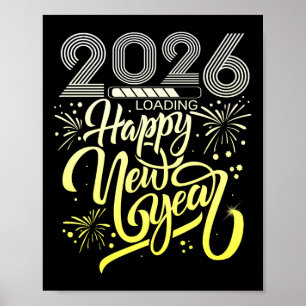 Affiche Joyeux Nouvel An 2026 Fireworks Chargement Nouvel 