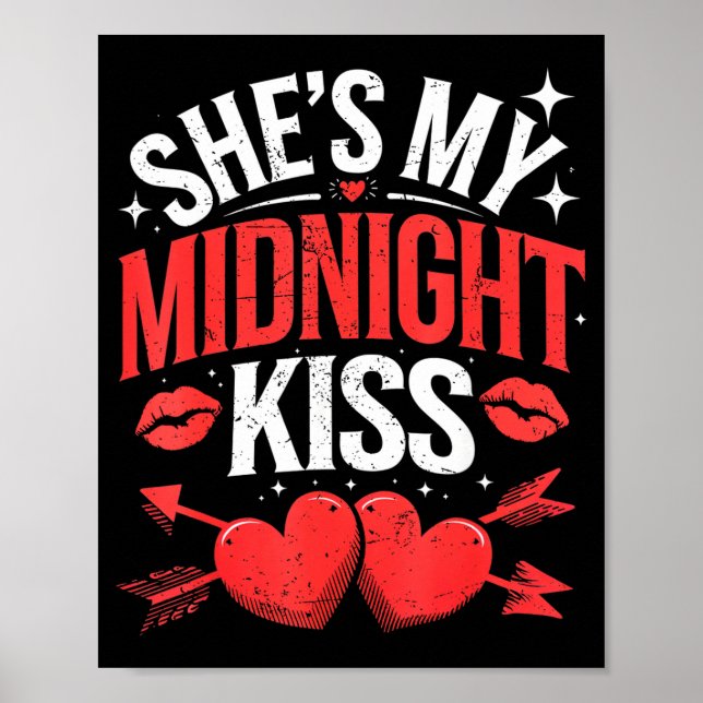 Affiche Joyeux Nouvel An Couples Elle est mon baiser de mi (Devant)