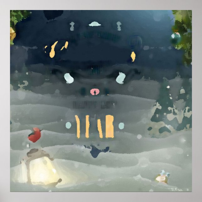 Affiche Joyeux oiseau de Noël (Devant)