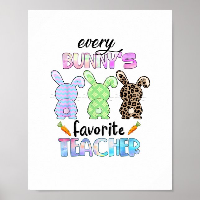 Affiche Joyeux Pâques Chaque Lapin Est Professeur Préféré  (Devant)