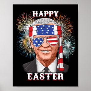 Affiche Joyeux Pâques confondu Joe Biden 4 juillet amusant