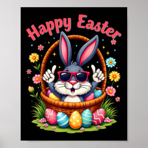 Affiche Joyeux Pâques drôle 4_20 Jour Lapin de Pâques Rabb