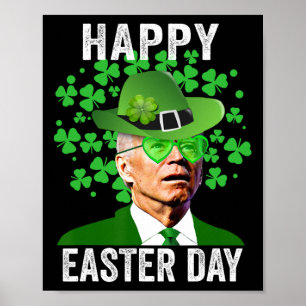 Affiche Joyeux Pâques Funny Joe Biden Heart Gles St Patric