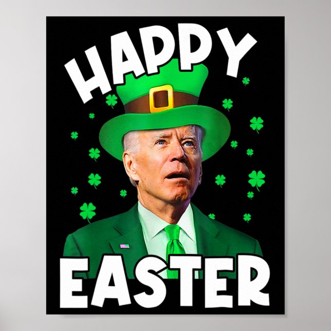 Affiche Joyeux Pâques Joe Biden Jour de la Saint Patrick L (Devant)