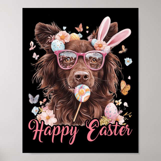 Affiche Joyeux Pâques Nouvelle-Écosse Duck Tolling Retriev (Devant)