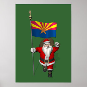 Affiche Joyeux Père Noël Sur Le Chemin De L'Arizona