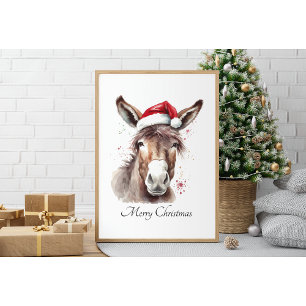 Affiche Joyeux petit âne de Noël, coutume