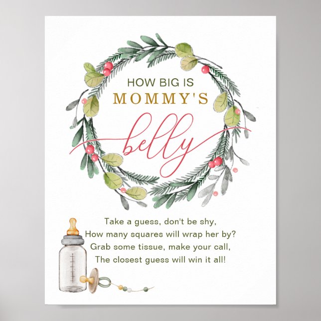 Affiche Joyeux petit Baby shower à quel point le ventre de (Devant)