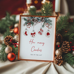 Affiche Joyeux Petit Baby shower Combien de bonbons