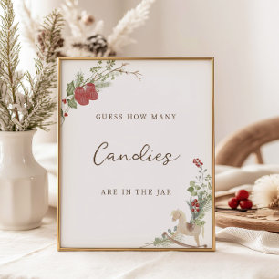 Affiche Joyeux Petit Baby shower Devine Combien