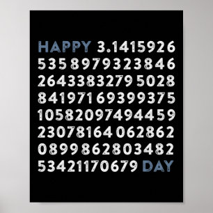 Affiche Joyeux Pi Day 100 chiffres Math Geek Funny Pi Day 