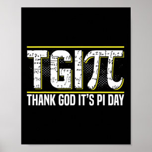 Affiche Joyeux Pi Day 3.14 Pi Day Celebration Merci Dieu I