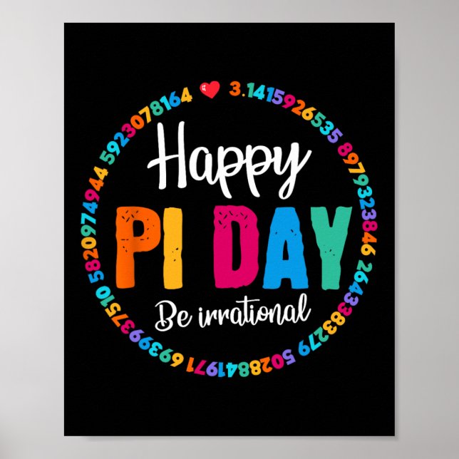 Affiche Joyeux Pi Day Pie Funny Math Enseignant Enseignant (Devant)