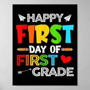Affiche Joyeux Premier Jour De 1Ème Année Enfants Amusants