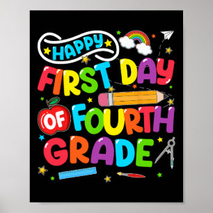 Affiche Joyeux Premier Jour De 4e Rentree Scolaire Enseign