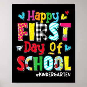 Affiche Joyeux premier jour de classe Crayon Enseignant En