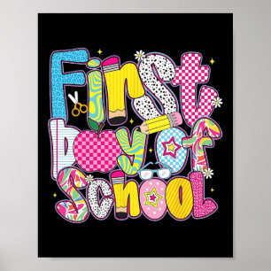 Affiche Joyeux Premier Jour De L'École Bonjour Enseignant