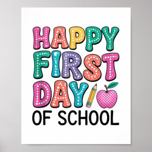 Affiche Joyeux Premier Jour De L'École Cute Retour À L'Éco