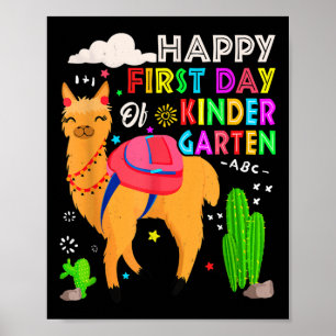 Affiche Joyeux Premier Jour De Maternelle Llama Enfants Re