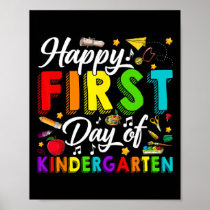 Affiche Joyeux premier jour de maternelle pour garçons ren