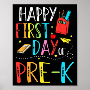 Affiche Joyeux Premier Jour De Pré-maternelle Enseignant É