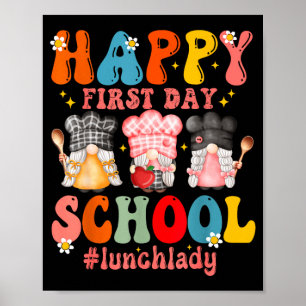 Affiche Joyeux Premier Jour De Travail De Cantine Scolaire