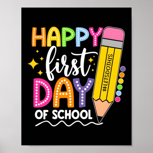 Affiche Joyeux Premier Jour D'École Allons-Y (Devant)