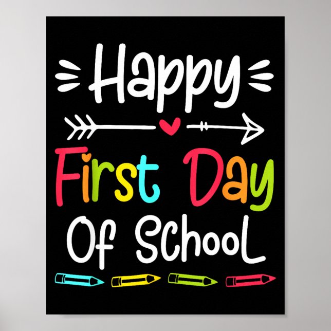 Affiche Joyeux premier jour d'école drôle de rentrée scola (Devant)