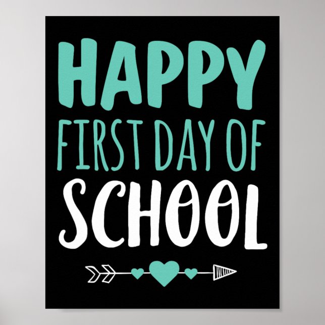 Affiche Joyeux premier jour d'école Enseignant Élève Flèch (Devant)
