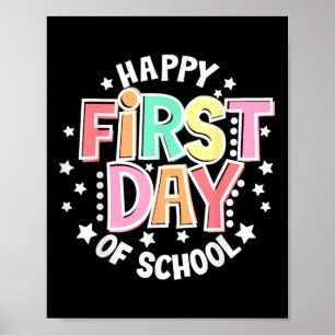 Affiche Joyeux Premier Jour D'école Rétro Groovy Retour à