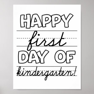 Affiche Joyeux Premier Jour D'Enfants De La Maternelle Ck 