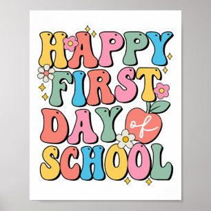 Affiche Joyeux Premier Jour D'Enseignants Scolaires Enfant