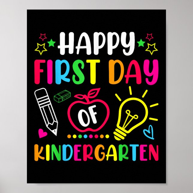 Affiche Joyeux Premier Jour D'Enseignement À La Maternelle (Devant)