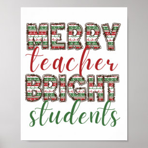 Affiche Joyeux professeur Étudiants brillants Noël