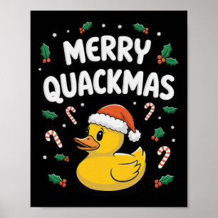 Affiche Joyeux Quackmas Canard en caoutchouc Noël