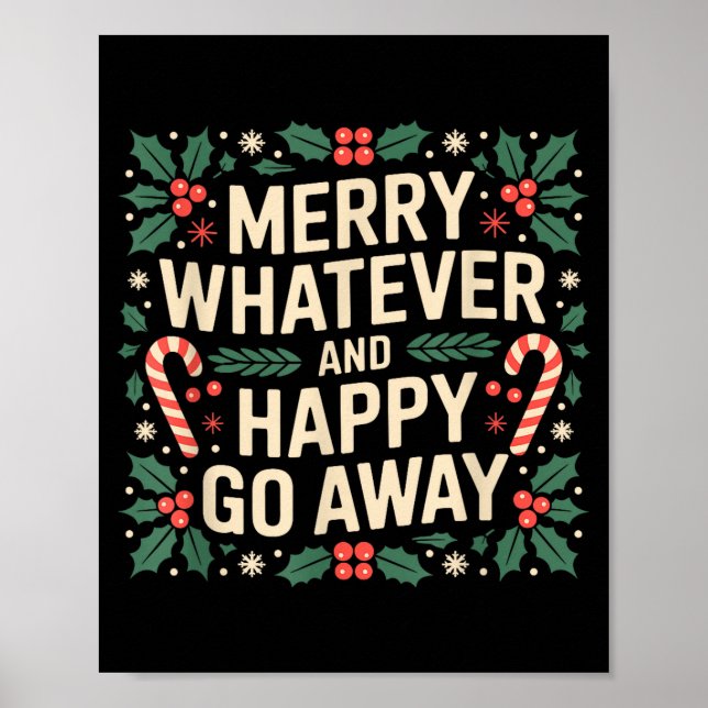 Affiche Joyeux quoi que ce soit et joyeux Noël drôle s'en  (Devant)
