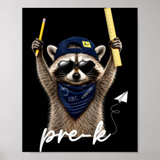 Affiche Joyeux Raton Laveur Pré-Maternelle Premier Jour De