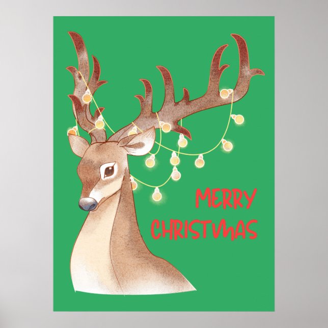 Affiche Joyeux rennes de Noël (Devant)