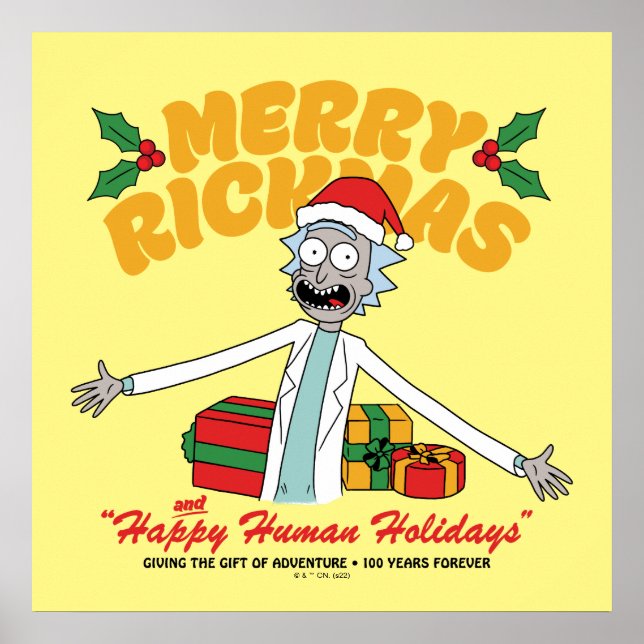 Affiche Joyeux Rickmas et Joyeuses Fêtes Humaines (Devant)
