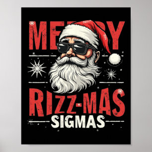 Affiche Joyeux Rizz Mas Sigmas - Cool Père Noël Face Gen A