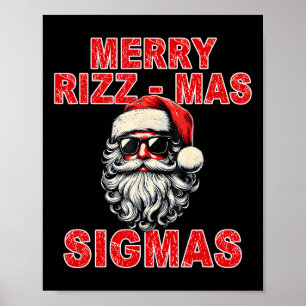 Affiche Joyeux Rizz Mas Sigmas - Cool Père Noël Face Gen A
