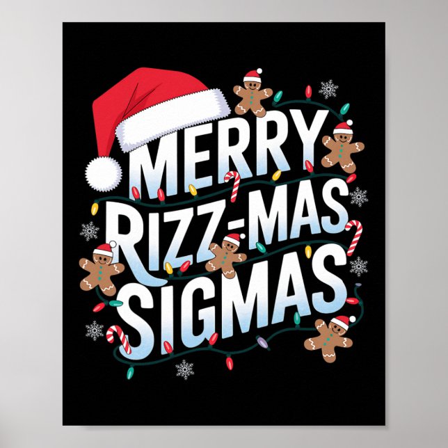 Affiche Joyeux Rizz Mas Sigmas Funny Alpha Noël Père Noël (Devant)